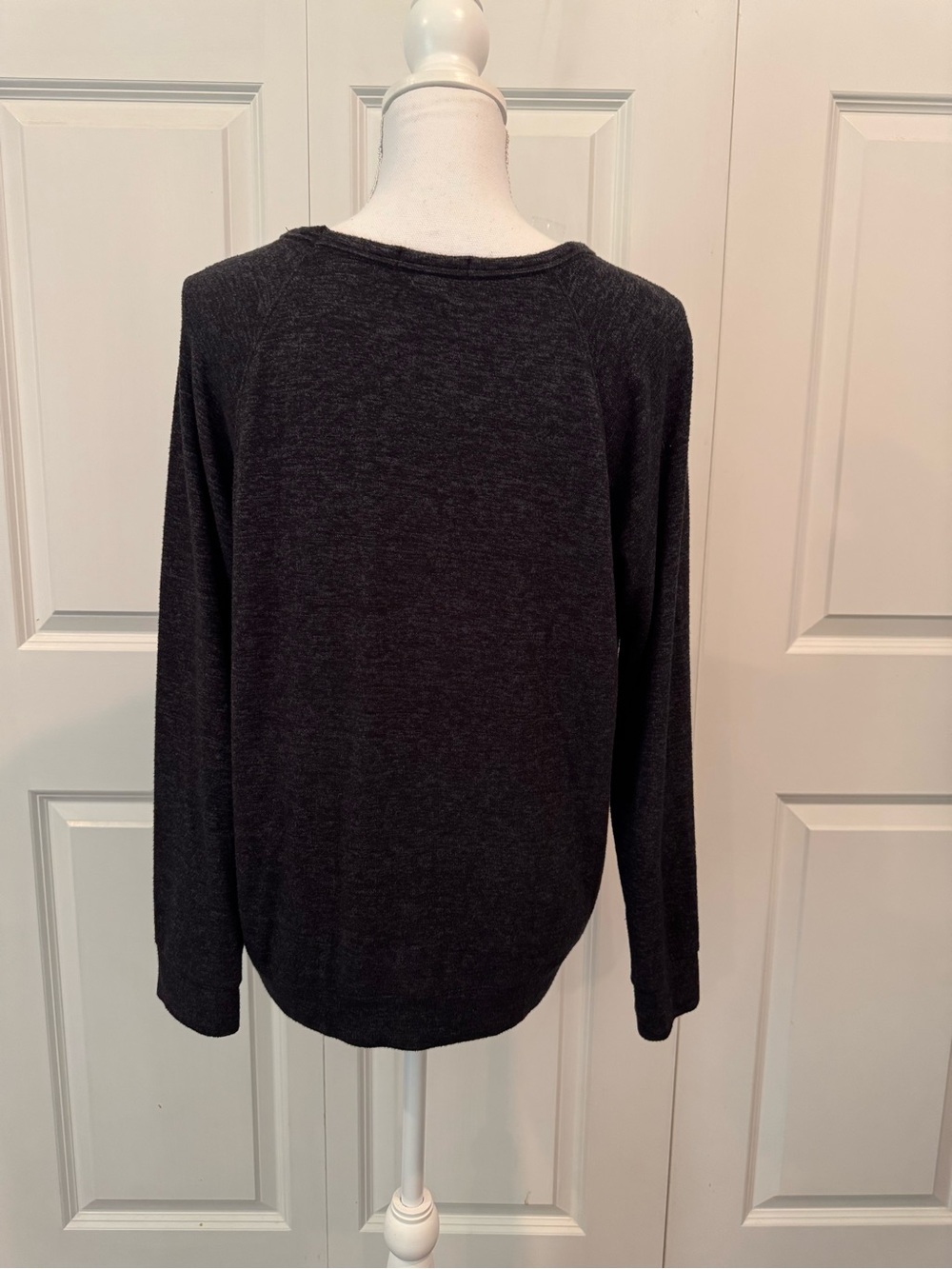 Buffalo David Bitton Charcoal Grey Marled Long Sleeve Crewneck Size M Minimalist - Picture 9 of 12